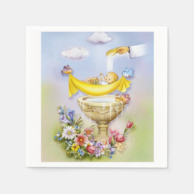 Guardanapo De Papel Baby or infant baptism ceremony napkins (Frente)