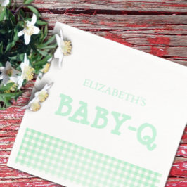 Guardanapo De Papel Baby-Q Mint Green Gingham Baby Shower