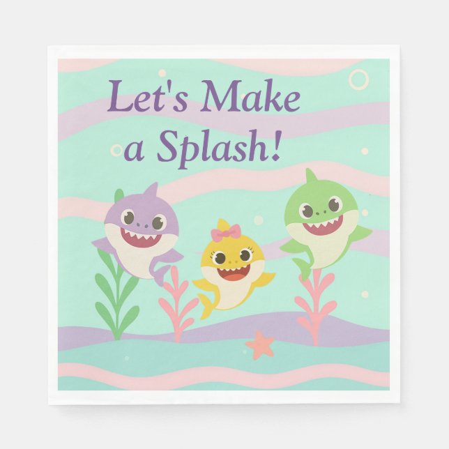 Guardanapo De Papel Baby Shark Party Napkins (Frente)
