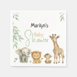 Guardanapo De Papel Baby Shower Cute Baby Animals