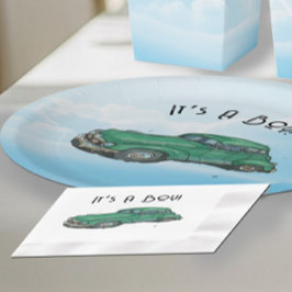 Guardanapo De Papel Baby shower for a boy, sedan