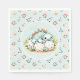 Guardanapo De Papel Baby Shower Napkin Dinosaur Dino Mite Table