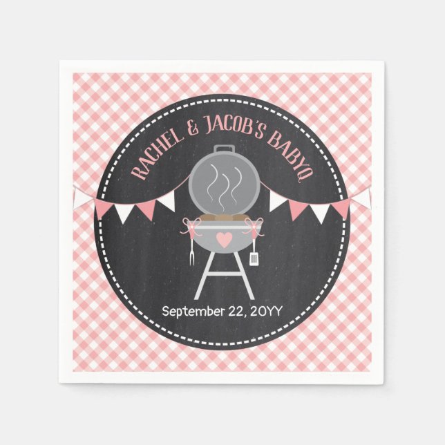 Guardanapo De Papel BABYQ Pink Bun no Chá da Garota do Forno (Frente)