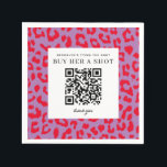 Guardanapo De Papel Bachelorette de Impressão do Leopardo Vermelho e R<br><div class="desc">A impressão vermelha e púrpura e lisa e divertida do leopardo decora estes guardanapos festas de solteira. Leve esses guardanapos para fora com a tripulação na noite de festa de solteira e veja quantos estranhos enviam dinheiro para a noiva digitalizando este código QR para um método menos assustador de comprar...</div>