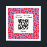 Guardanapo De Papel Bachelorette de Impressão do Leopardo Vermelho e R<br><div class="desc">A impressão vermelha e púrpura e lisa e divertida do leopardo decora estes guardanapos festas de solteira. Leve esses guardanapos para fora com a tripulação na noite de festa de solteira e veja quantos estranhos enviam dinheiro para a noiva digitalizando este código QR para um método menos assustador de comprar...</div>