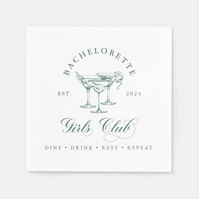 Guardanapo De Papel Bachelorette Girl's Club Party Napkin (Frente)