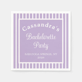 Guardanapo De Papel Bachelorette Party Retro Modern LightPurple Classy