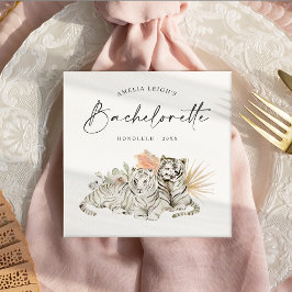Guardanapo De Papel Bachelorette Tropical Boho Tigers