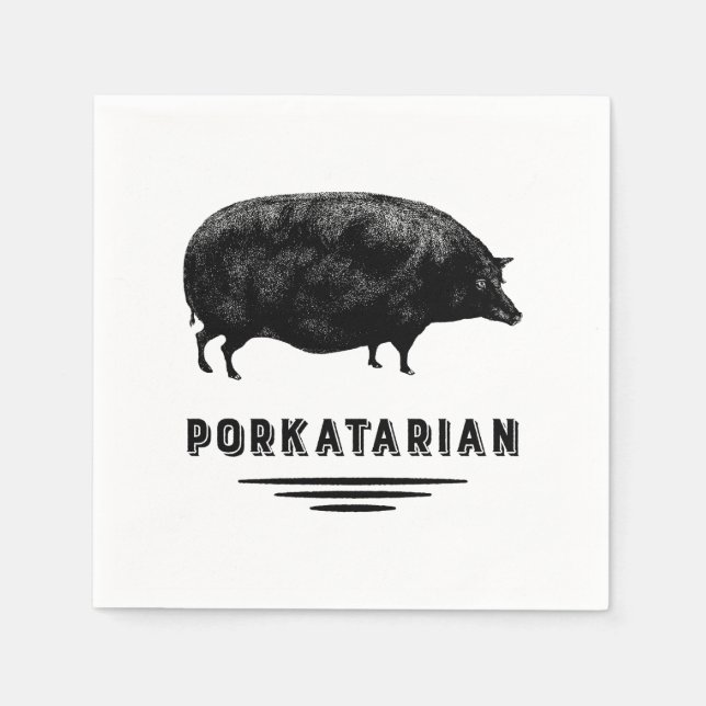 Guardanapo De Papel Bacon Lover - Porkatarian - suínos antigos (Frente)
