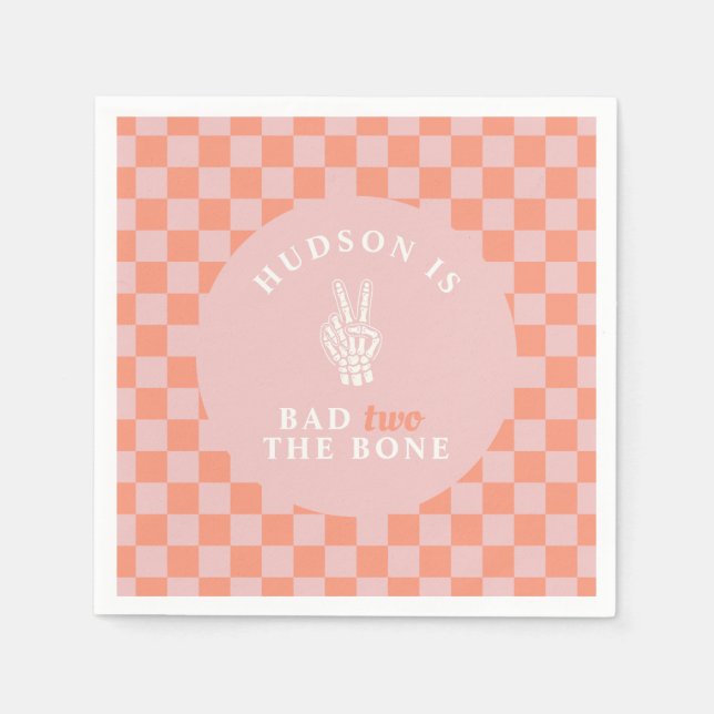 Guardanapo De Papel Bad TWO The Bone Pink Second Birthday (Frente)