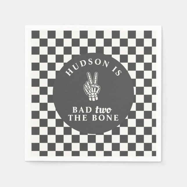 Guardanapo De Papel Bad TWO The Bone Second Birthday  (Frente)