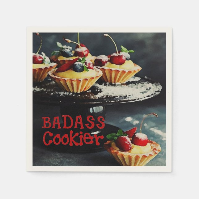 Guardanapo De Papel BADASS COOKIER Funny Gifts Citação Papel NAPKINS (Frente)