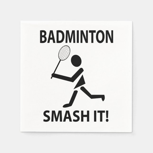 Guardanapo De Papel Badminton Smash It Jogador Esportivo Badminton (Frente)