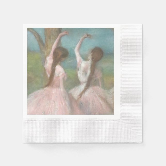 Guardanapo De Papel Bailarinas em Rosa Edgar Degas (Frente)