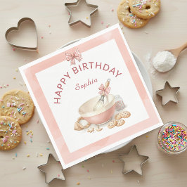 Guardanapo De Papel Baking Party Girls Birthday Elegant Bowl & Whisk