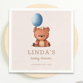 Guardanapo De Papel Balão de Urso Cinto Sexo Chá de fraldas Neutro