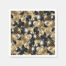 Balão Dourado Negro Moderno 50º Aniversário