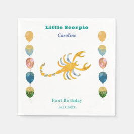 Guardanapo De Papel Balcões de Aniversário de Escorpião Zodíaco 1º & A