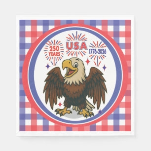Guardanapo De Papel Bald Eagle com Fireworks - EUA 250 Anos 1776-2026