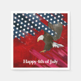 Guardanapo De Papel Bald Eagle on American Flag Abstract