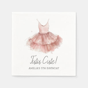 Guardanapo De Papel Balé Cute Ballerina - Script Rosa Tutu Aniversário