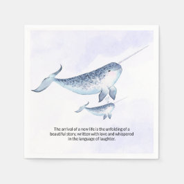 Guardanapo De Papel Baleia Mar Náutico Chá de fraldas do Oceano Azul N