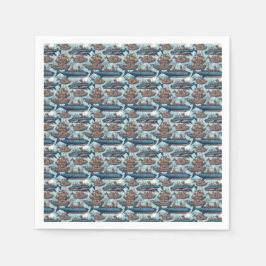 Guardanapo De Papel Baleias e naves