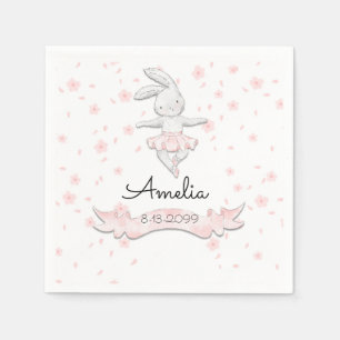 Guardanapo De Papel Ballerina Coelhinha Branca Primeiro Aniversário