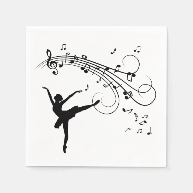 Guardanapo De Papel Ballerina Dancing e a música segue (Frente)