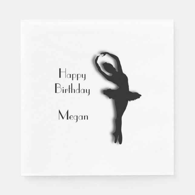 Guardanapo De Papel Ballerina Happy Birthday (Frente)