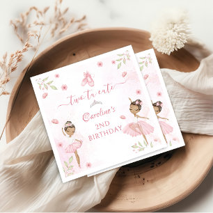 Guardanapo De Papel Ballerina Rosa Dois Tu segundo aniversário Bonito