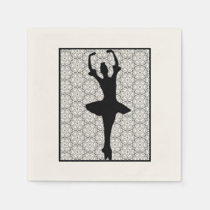 Guardanapo De Papel Ballerina Silhouette em um padrão Heart Mandala