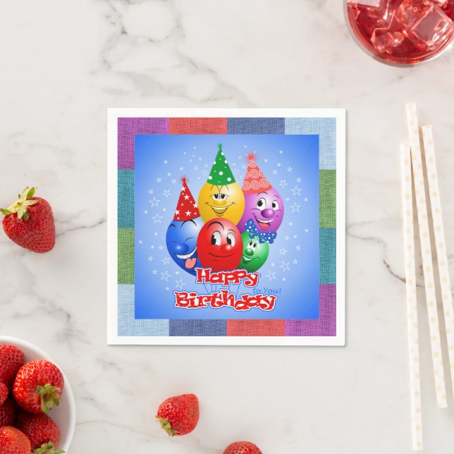 Guardanapo De Papel Balões de aniversário alegres (Insitu)