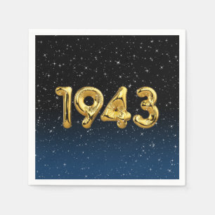 Guardanapo De Papel Balões De Aniversário De 1943 Em Estrelas Napkin