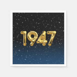 Guardanapo De Papel Balões De Aniversário De 1947 Em Estrelas Napkin