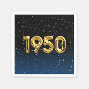 Guardanapo De Papel Balões De Aniversário De 1950 Em Estrelas Napkin