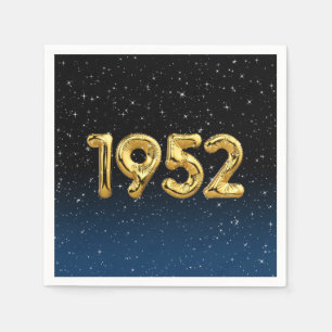 Guardanapo De Papel Balões De Aniversário De 1952 Em Estrelas Napkin