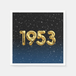 Guardanapo De Papel Balões De Aniversário De 1953 Em Estrelas