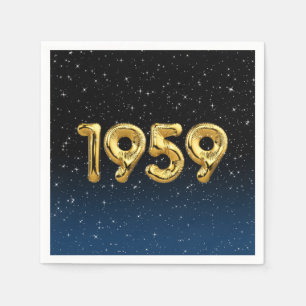 Guardanapo De Papel Balões De Aniversário De 1959 Em Estrelas