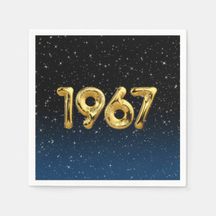 Guardanapo De Papel Balões De Aniversário De 1967 Em Estrelas