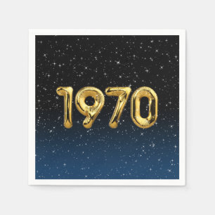 Guardanapo De Papel Balões De Aniversário De 1970 Em Estrelas 