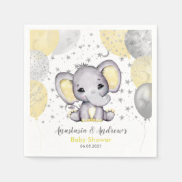 Guardanapo De Papel Balões de Elefante Chá de fraldas Amarelo-Bonito N