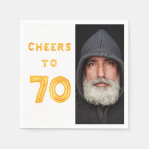 Guardanapo De Papel Balões de ouro com 70 festa de aniversário e bal