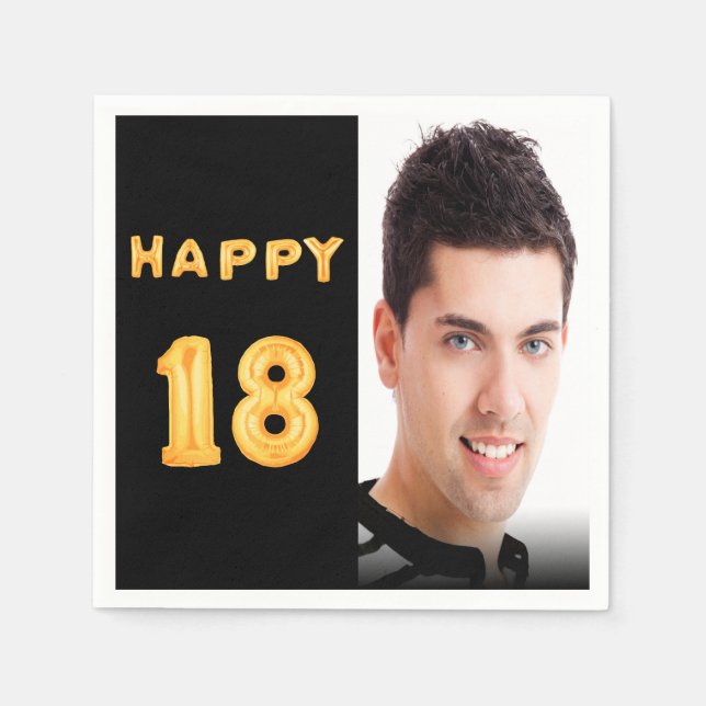 Guardanapo De Papel Balões de ouro para fotografia da festa de anivers (Frente)