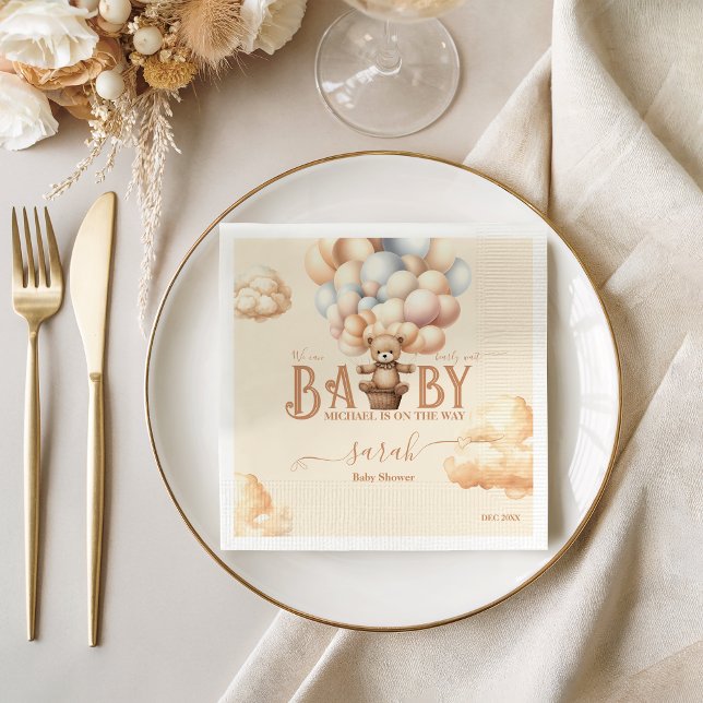 Guardanapo De Papel Balões de Urso de Teddy Esperado Sexo Neutro (Criador carregado)