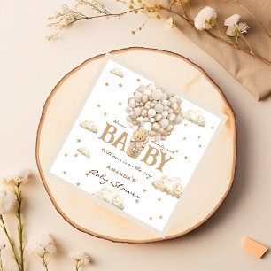 Guardanapo De Papel Balões de Urso de Teddy Esperam Chá de fraldas de