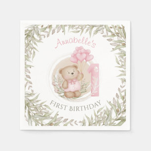 Guardanapo De Papel Balões do Coração do Urso de Coração de Cute de An