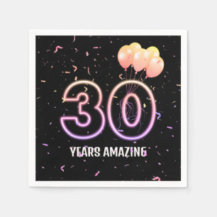 Guardanapo De Papel Balões do Partido aniversário de 30 anos e Confett