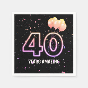 Guardanapo De Papel Balões do Partido aniversário de 40 anos e Confett