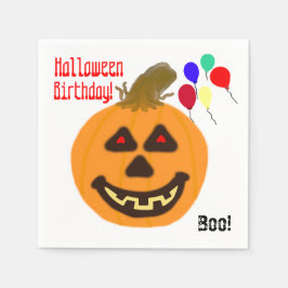 Guardanapo De Papel Balões do Partido da Abóbora Laranja de Aniversári